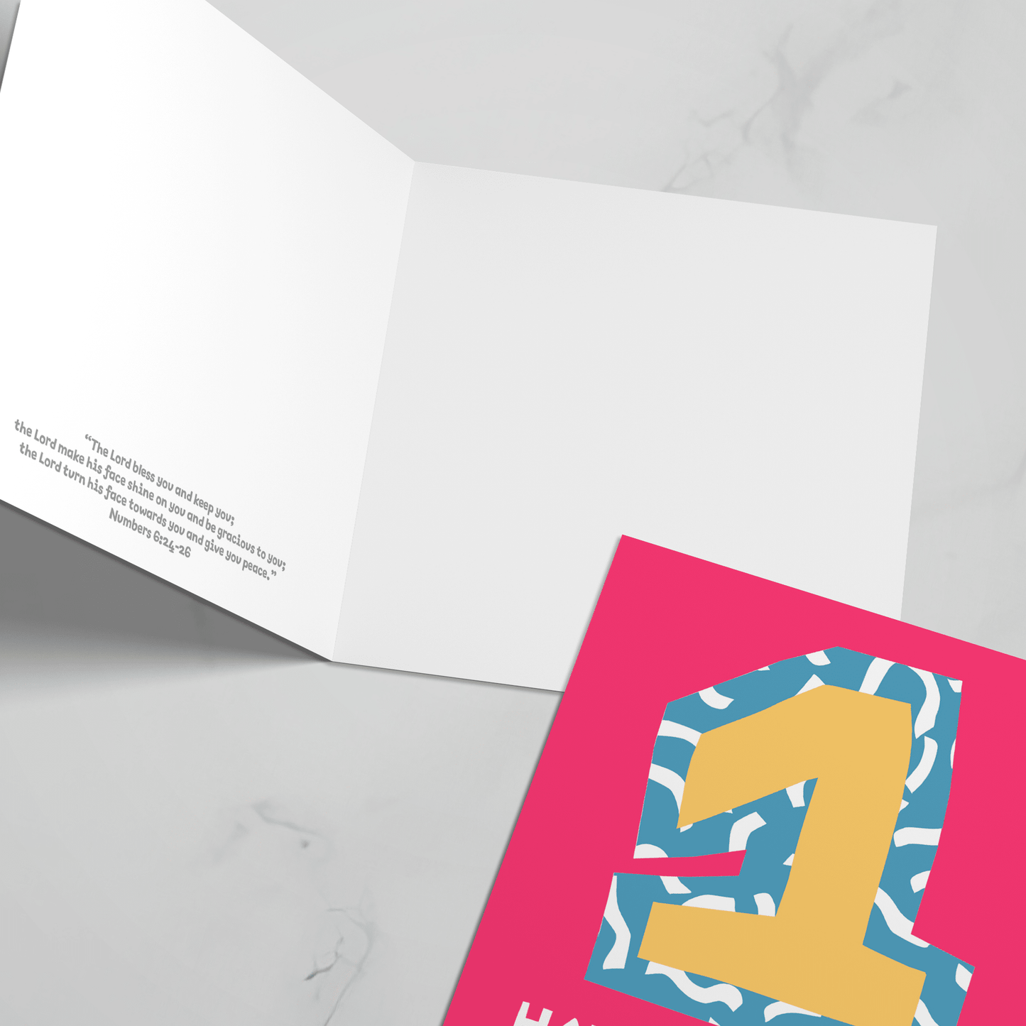 1st birthday greeting card with bible verse inside - The Christian Poster Company