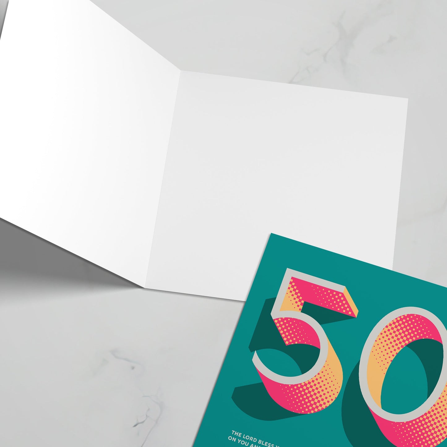 50th birthday greeting card with bible verse (Green background) - The Christian Poster Company