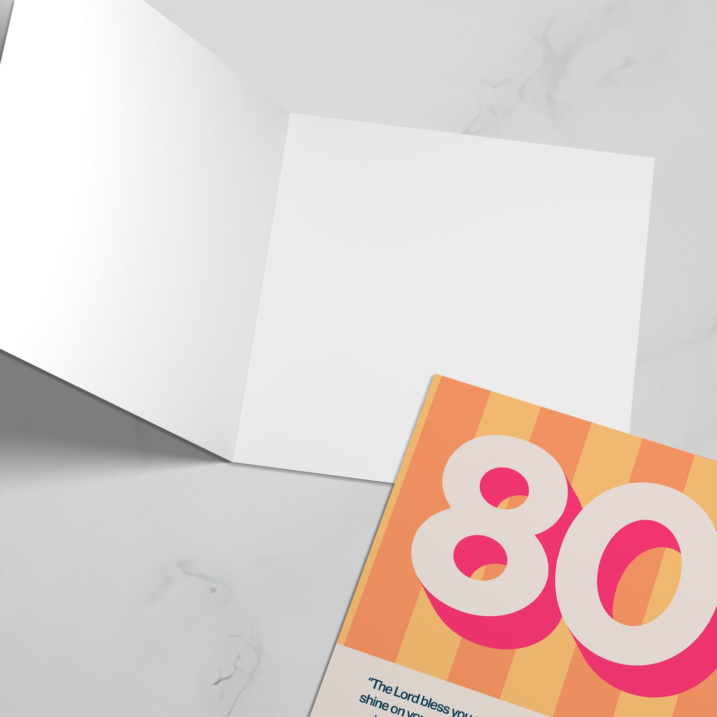80th birthday greeting card with bible verse. The Lord bless you and keep you. Numbers 6