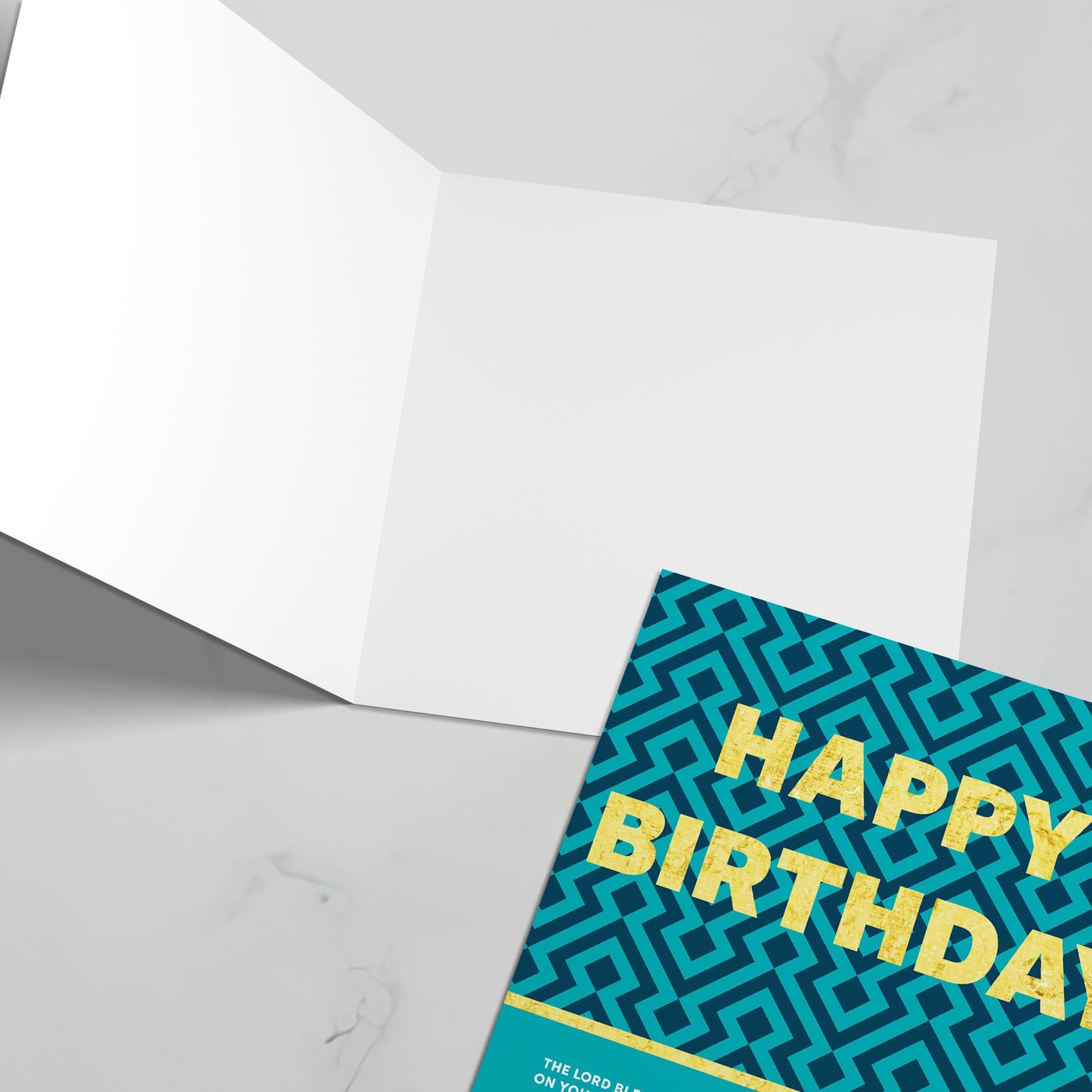 Christian birthday card. Gold foil lettering, with bible verse on cover. Numbers 6:24-26