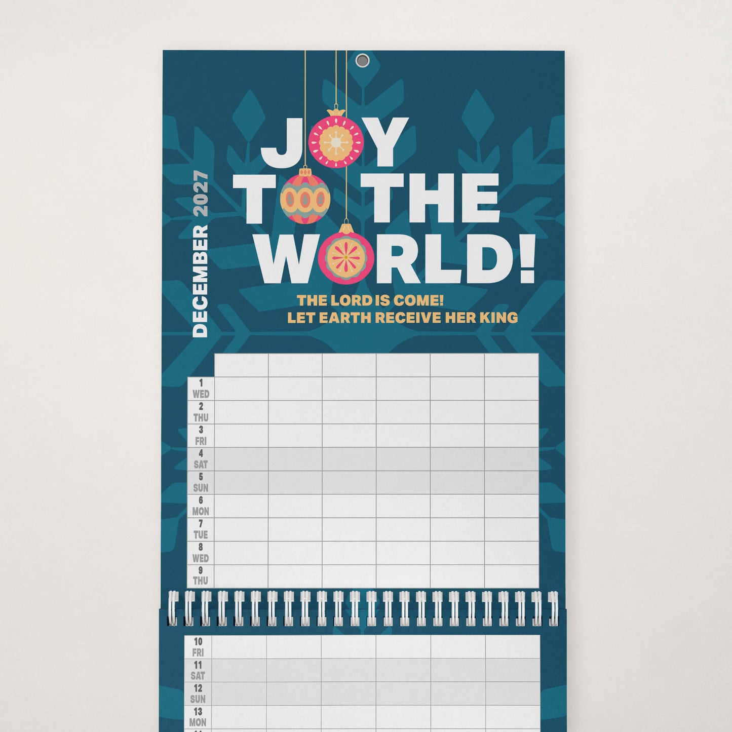 2027 six-column Christian family planner calendar