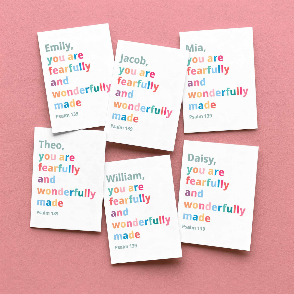 Personalised mini prints - Psalm 139. Fearfully and Wonderfully Made