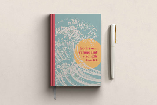 God Is Our Refuge and Strength Christian Notebook – Luxury A5 Hardback Journal | Psalm 46:1