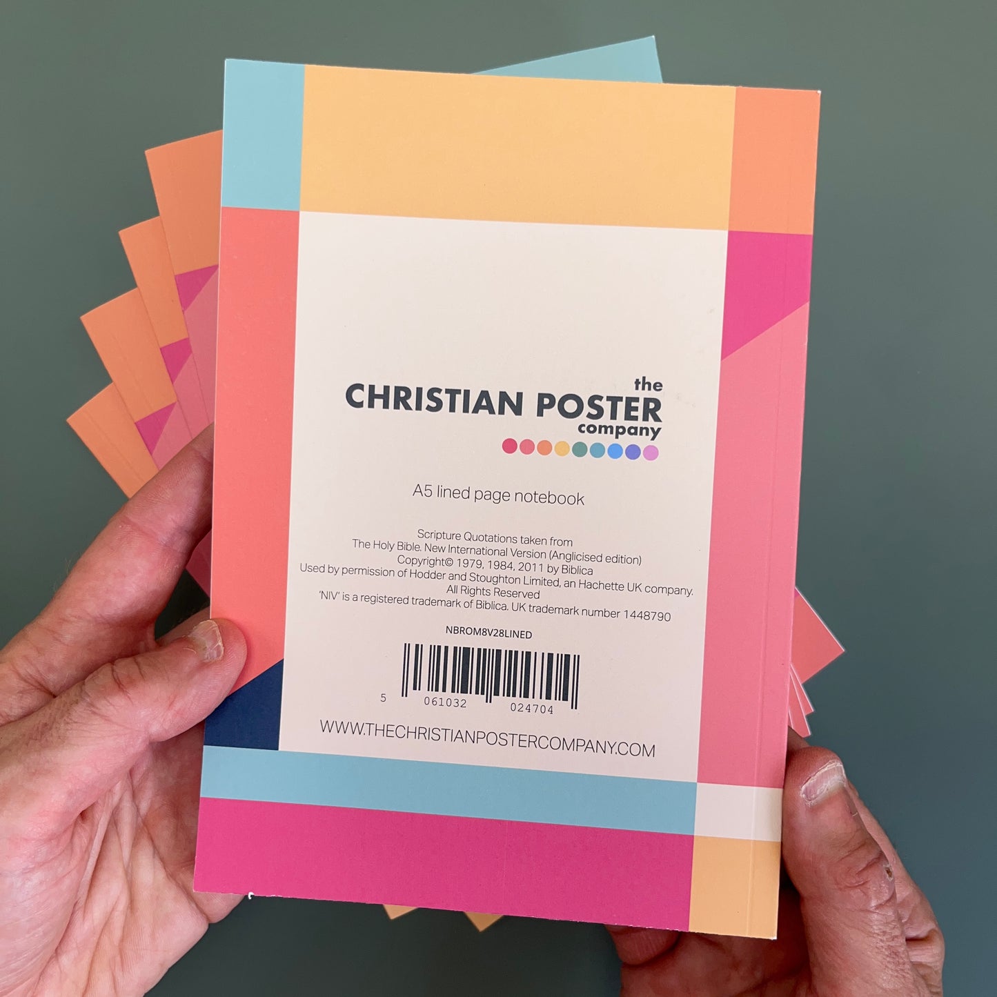 Romans 8 verse 38 notebook. All things work for good. A5 soft cover. Lined pages.