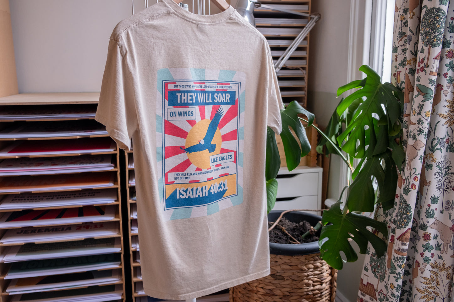 Back printed Isaiah 40 t shirt. Unisex Crewneck cotton