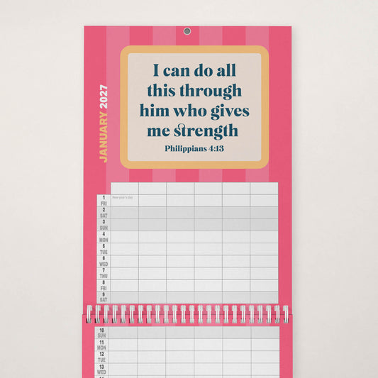 2027 six-column Christian family planner calendar