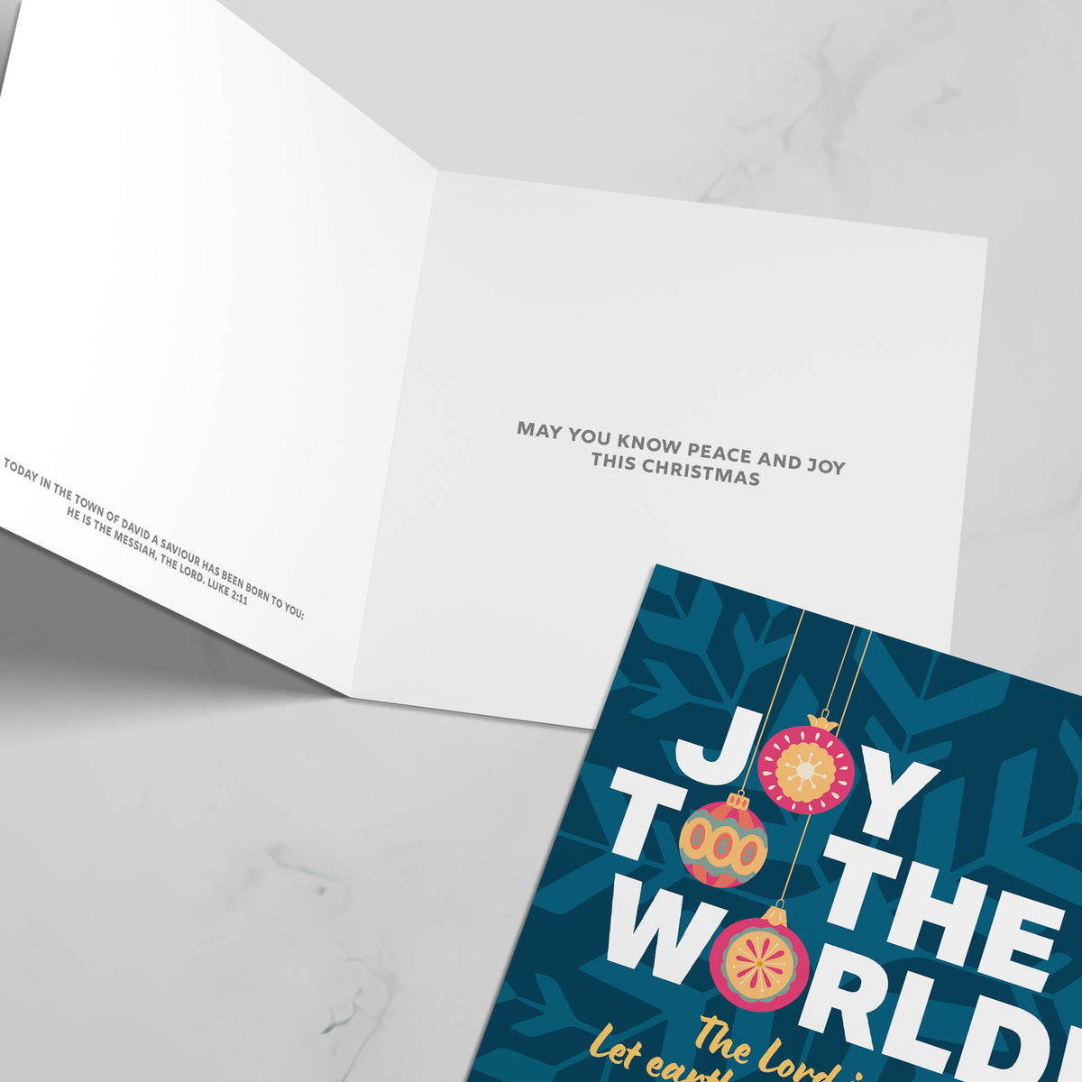 Pack of Christmas cards. Joy to the world