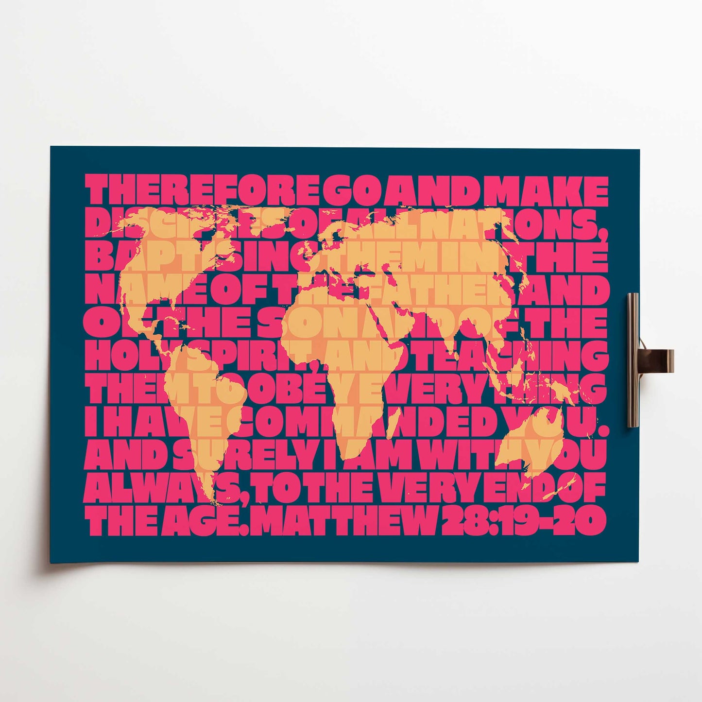 The Great Commission. Matthew 28. Christian poster.