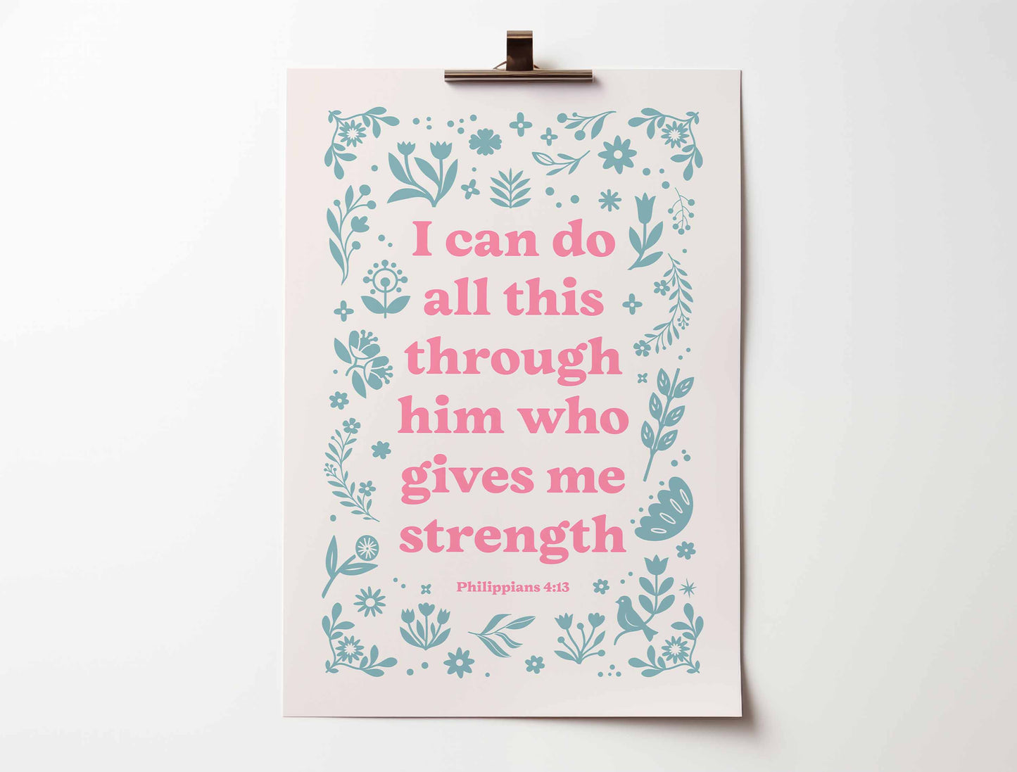 Philippians 4 verse 13. A4 (end of line)