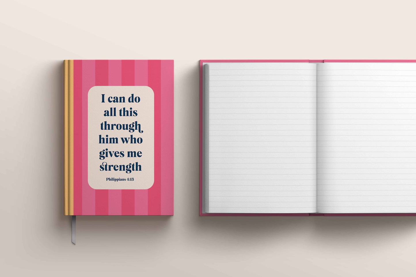Philippians 4:13 Christian Notebook - Premium Hardback Bible Verse Journal - I Can Do All This Through Him Who Gives Me Strength