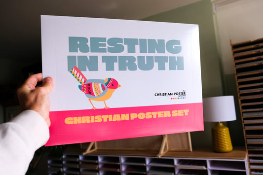 Resting in Truth | Set of 6 Christian posters and 4 Mini Prints for Schools, Churches and Homes