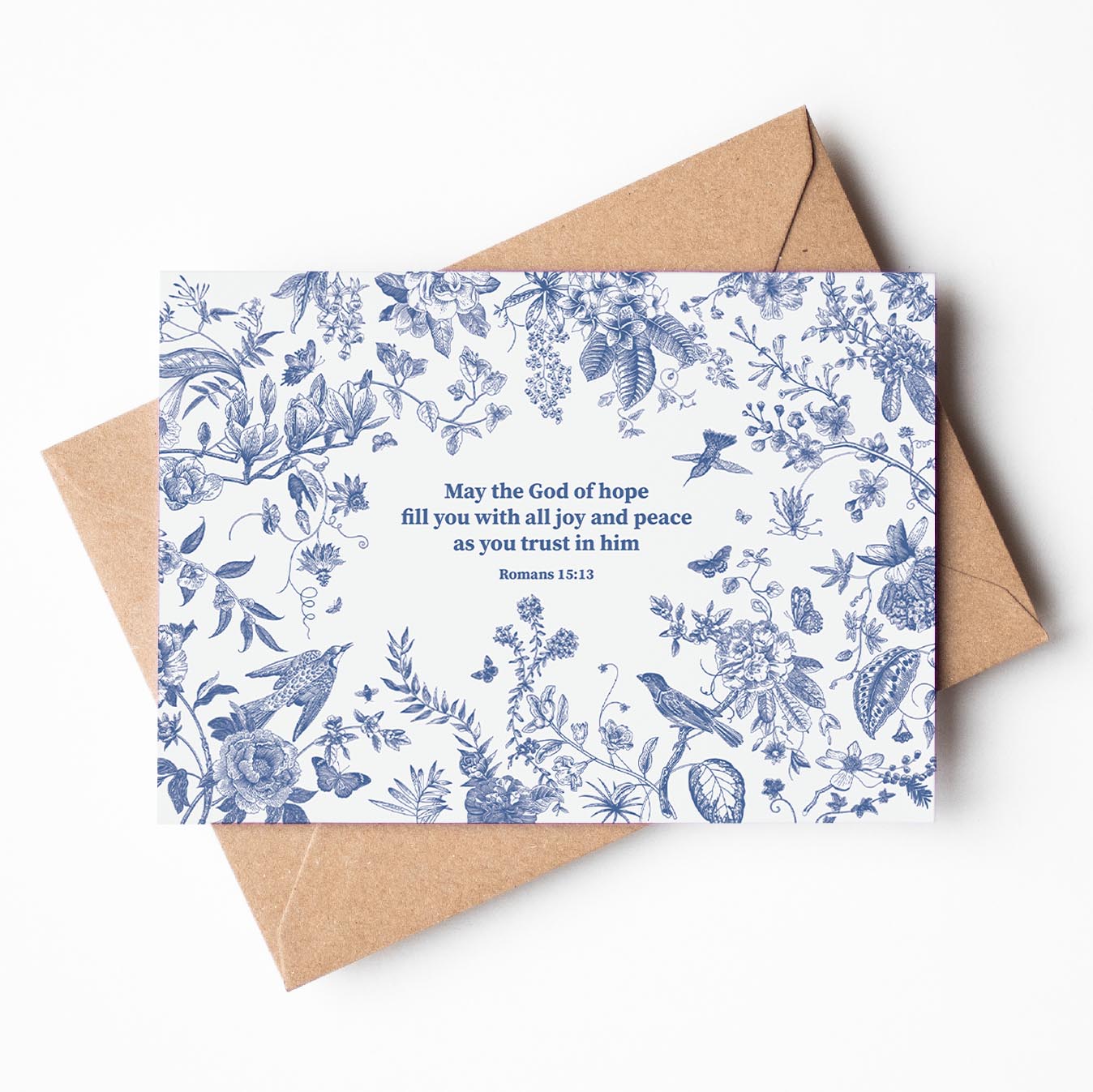 Set of 8 Bible verse Notecards. Romans 15 v 13. May the God of all hope with you with joy and peace."