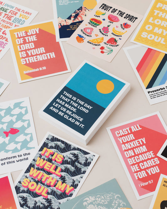 40 Christian Postcards: Colourful modern bible verse cards