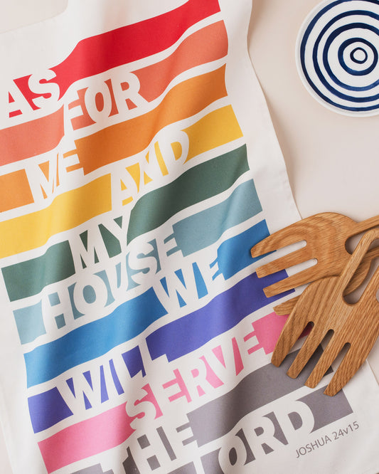 As for me and my house. Bible verse tea towel. Joshua 24:15
