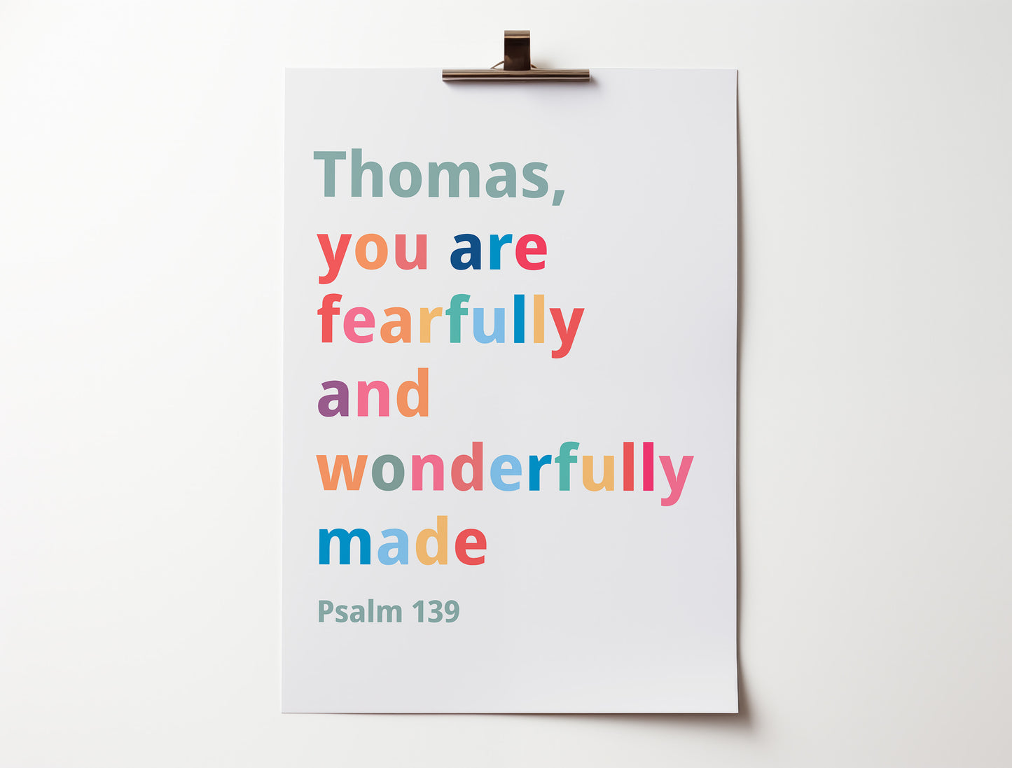 Personalised Fearfully and wonderfully made poster.