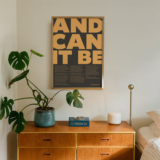 And can it be. Modern typographical Christian hymn poster.