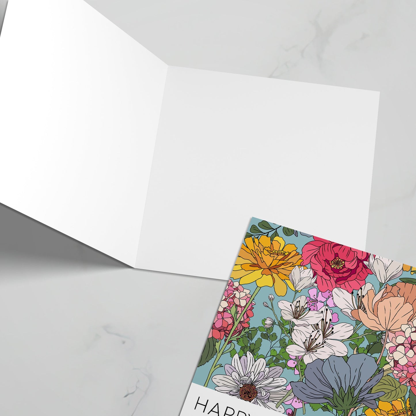 Inside view of a bold, colourful Anniversary card with bible verse from The Christian Poster Company