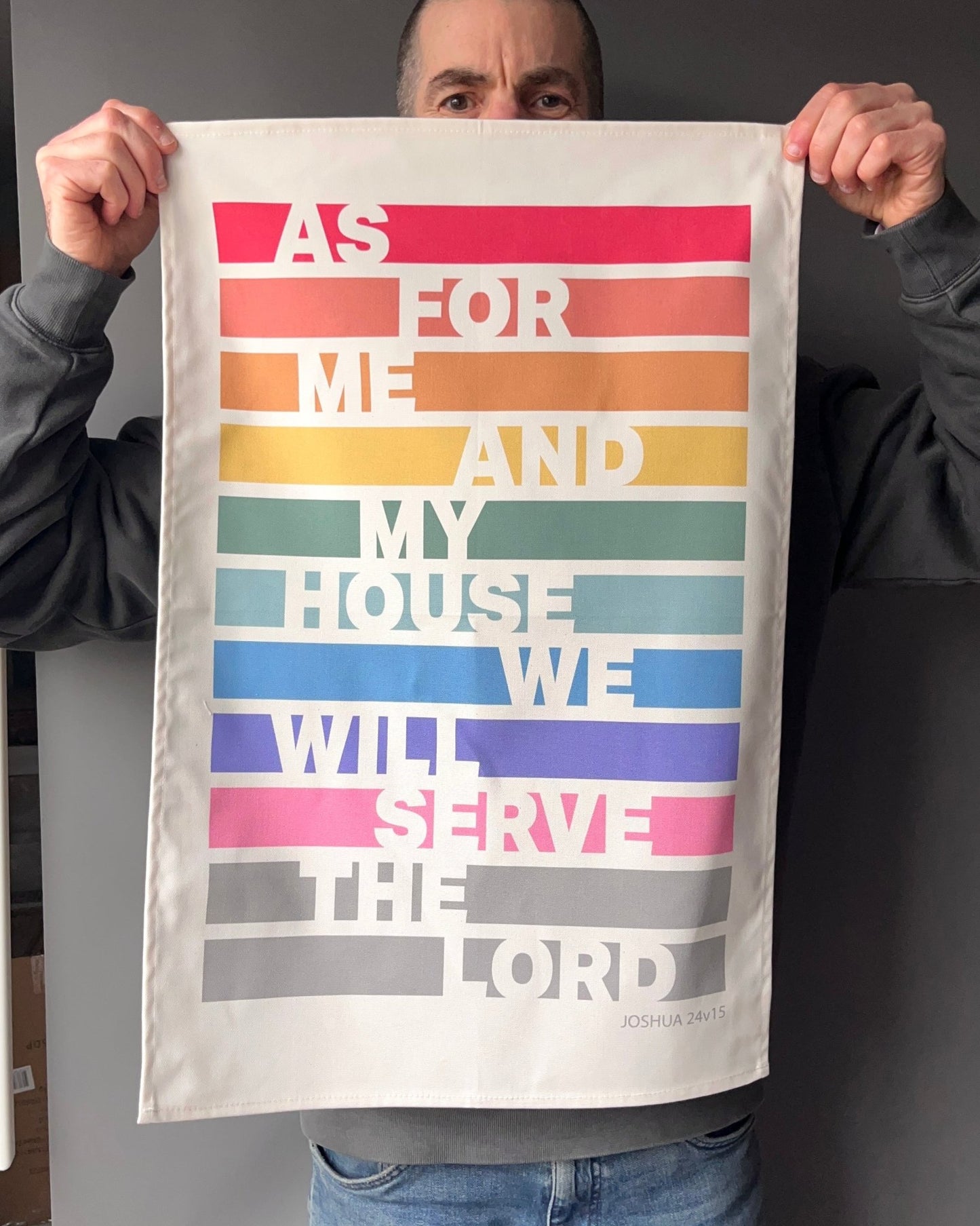 As for me and my house. Bible verse tea towel. Joshua 24:15 - The Christian Poster Company