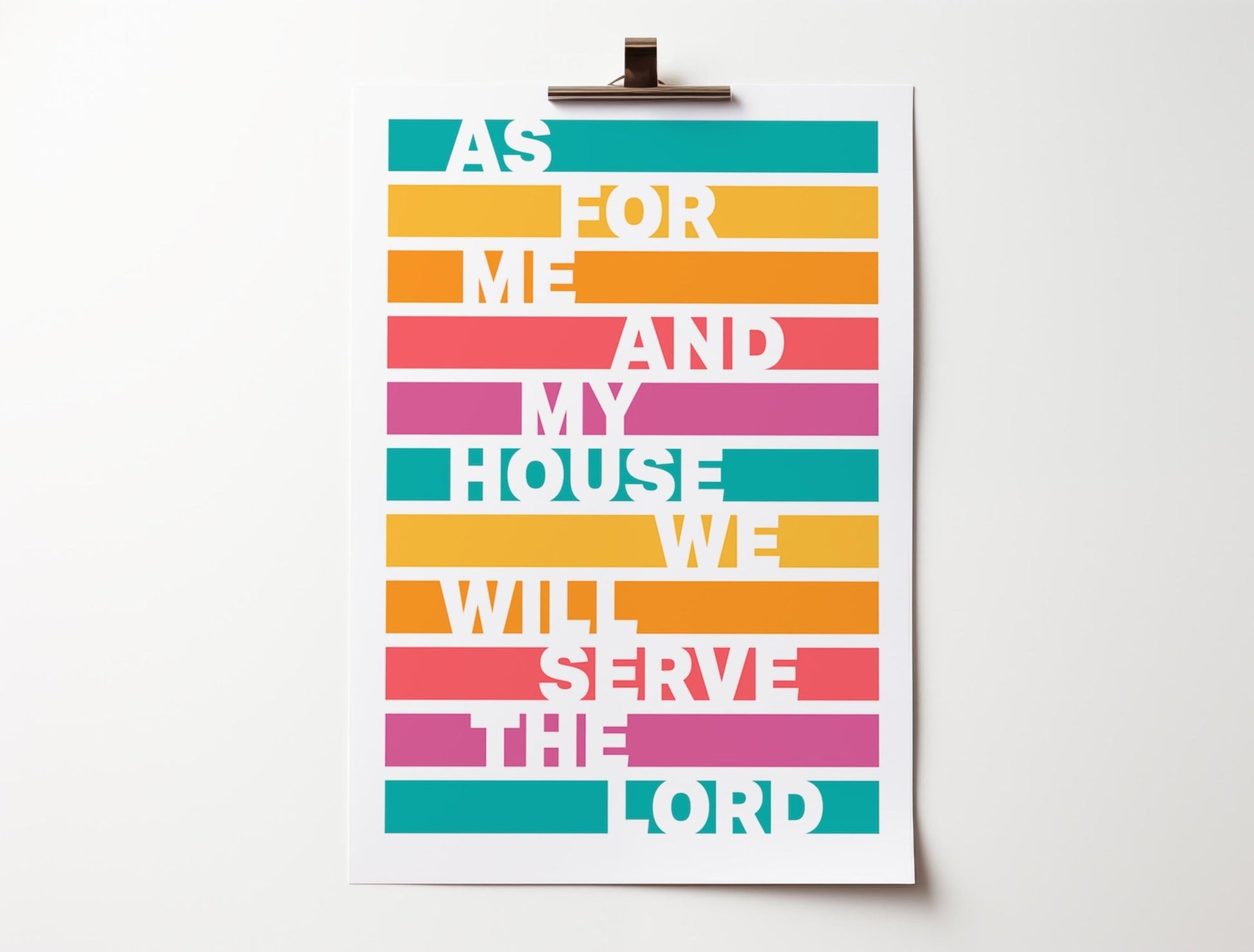 As for me and my house poster. Joshua 24 verse 15. - The Christian Poster Company