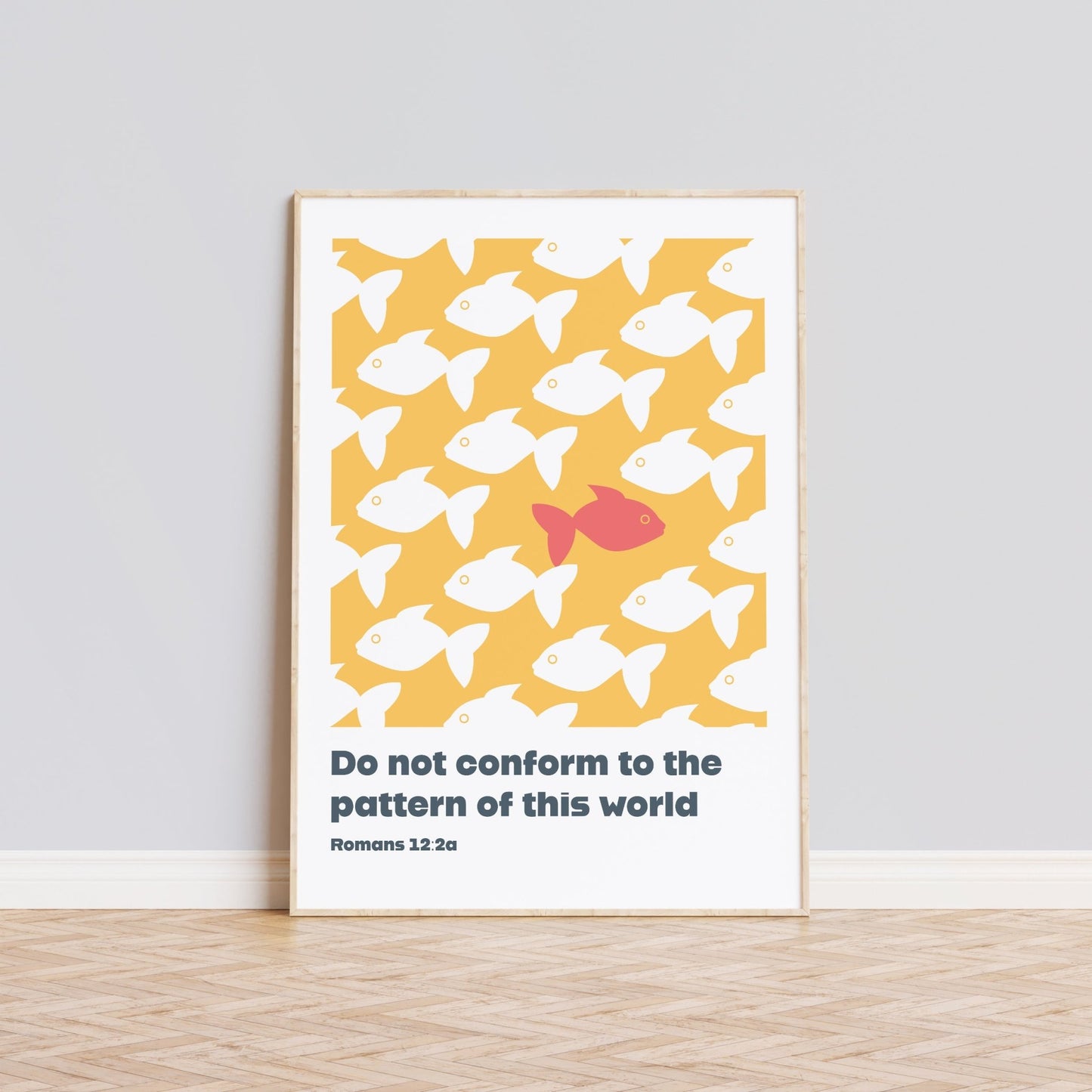 Do not conform to the pattern of this world. Romans 12 verse 2 print. Christian wall art. - The Christian Poster Company