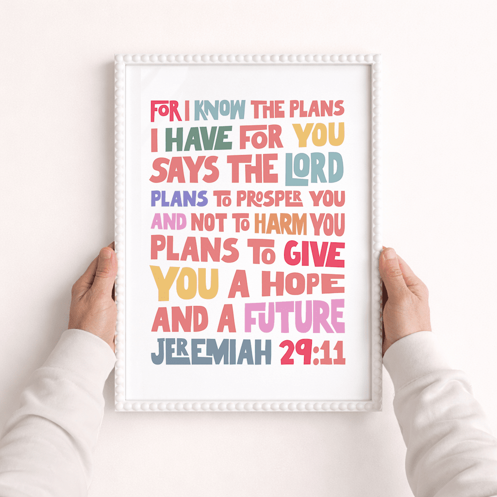 For I know the plans I have for you Jeremiah 29 A3 framed poster - The Christian Poster Company