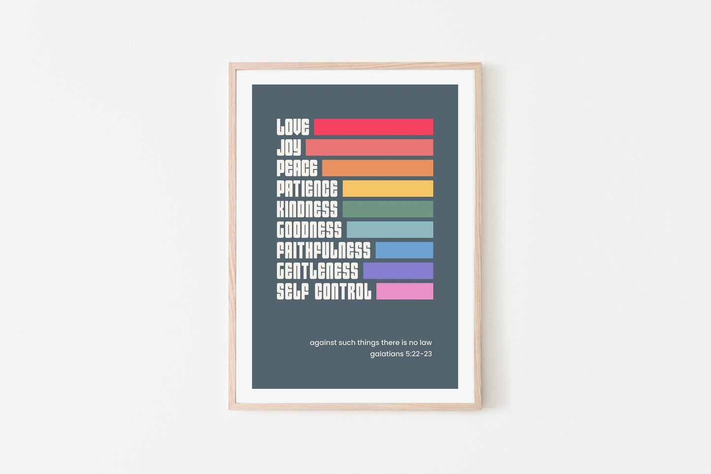 Fruits of the spirit poster. Galatians 5 Christian wall art. - The Christian Poster Company