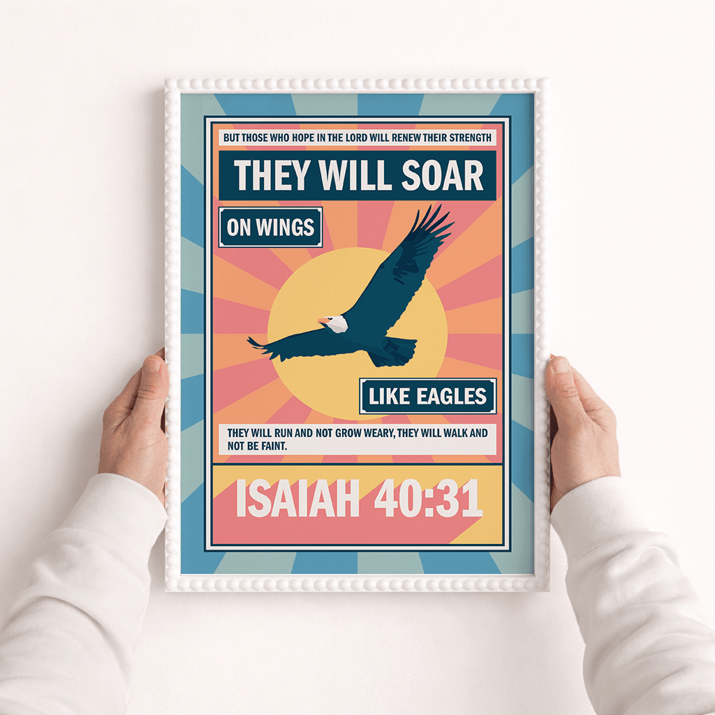 Isaiah 40 eagles A3 framed poster - The Christian Poster Company