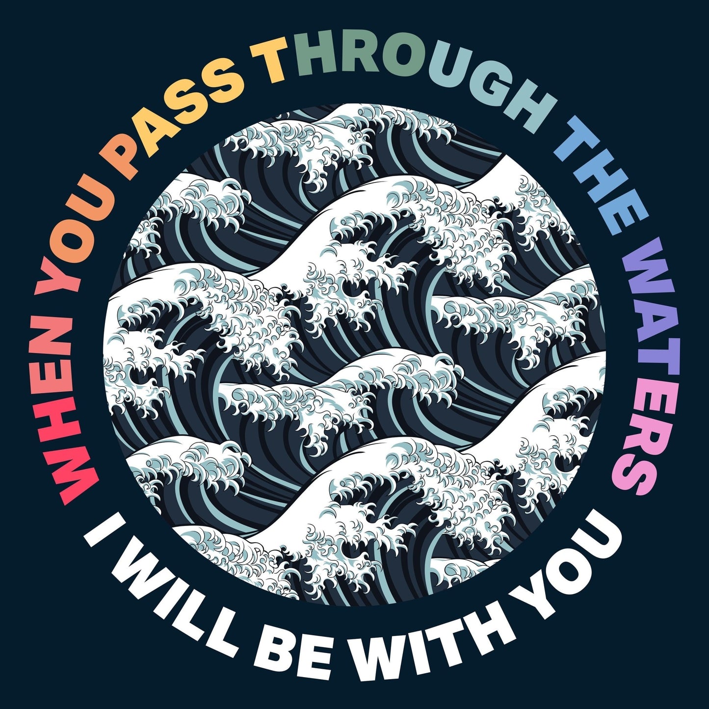 Isaiah 43 v 2 poster, When you pass through the waters, Christian wall decor, bible verse print, christian gift - The Christian Poster Company