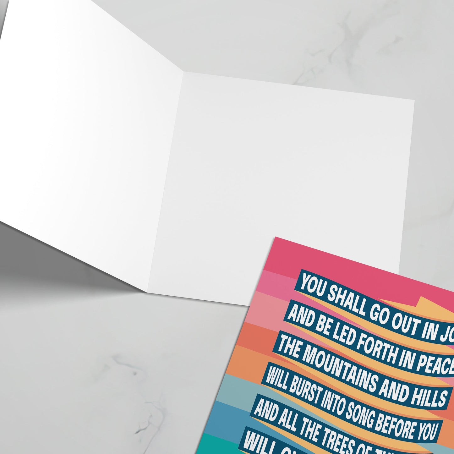 Isaiah 55 greeting card. You shall go out in joy. - The Christian Poster Company