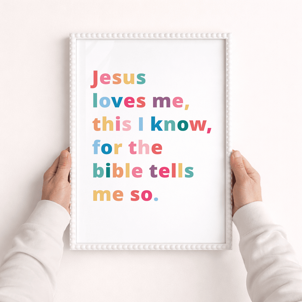 Jesus loves me this I know A3 framed poster - The Christian Poster Company