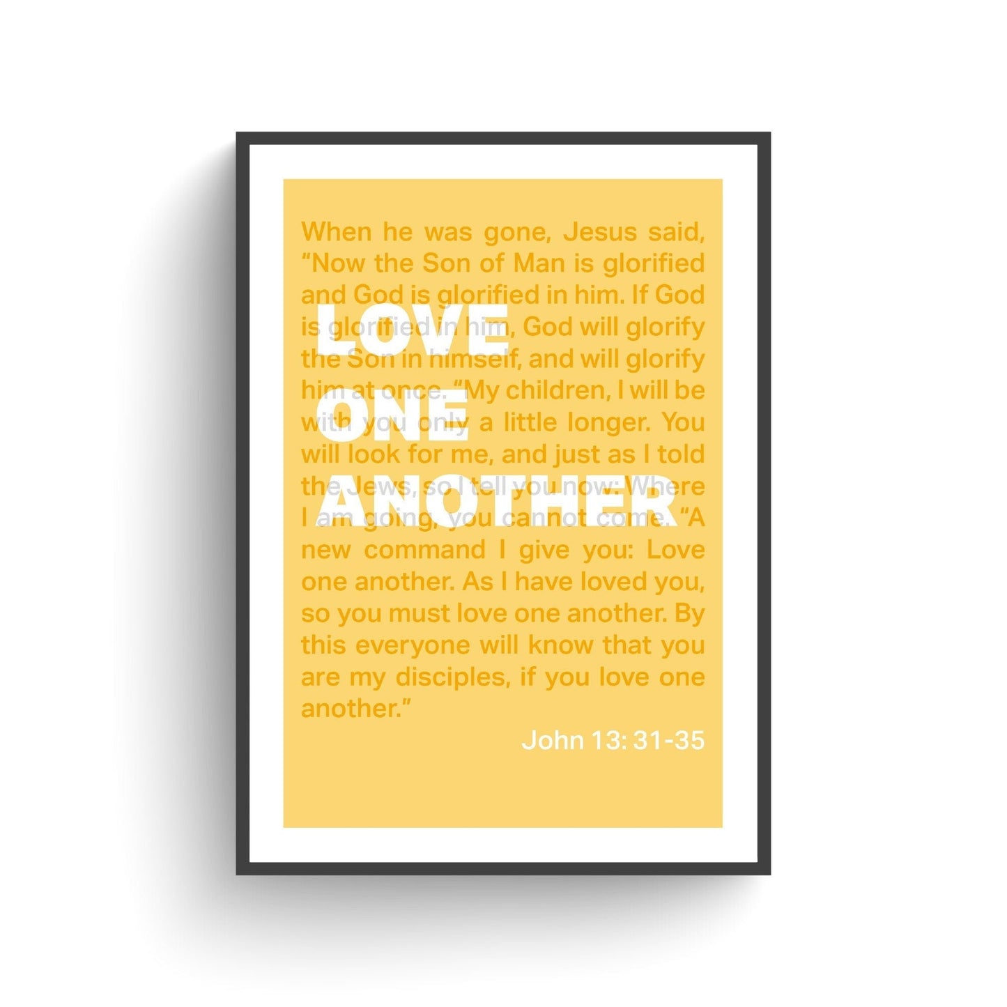 John 13 print, Love one another poster, Christian wall art, bible verse print, Christian gift - The Christian Poster Company