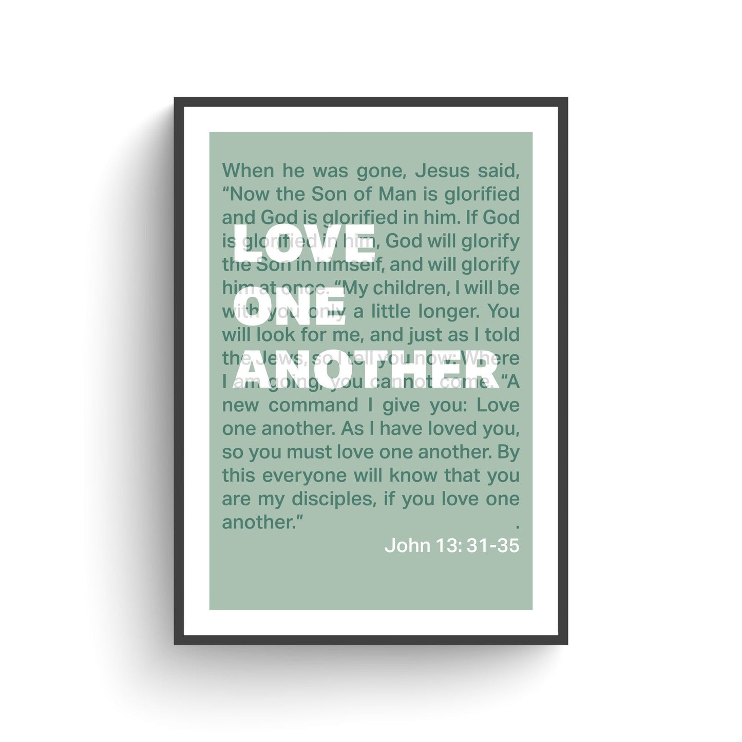 John 13 print, Love one another poster, Christian wall art, bible verse print, Christian gift - The Christian Poster Company