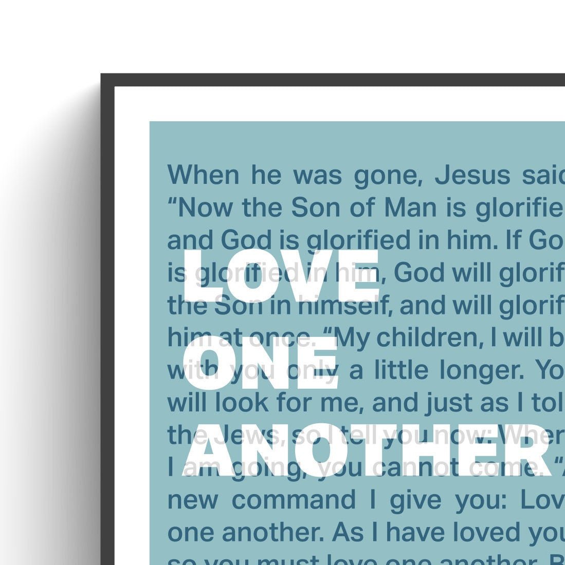 John 13 print, Love one another poster, Christian wall art, bible verse print, Christian gift - The Christian Poster Company