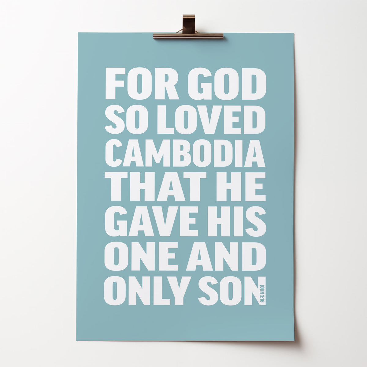 Personalised poster. John 3:16. For God So Loved......
