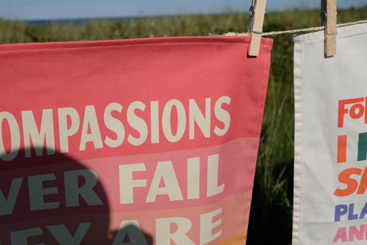 Bright modern Christian tea towel Lamentations 3:23
