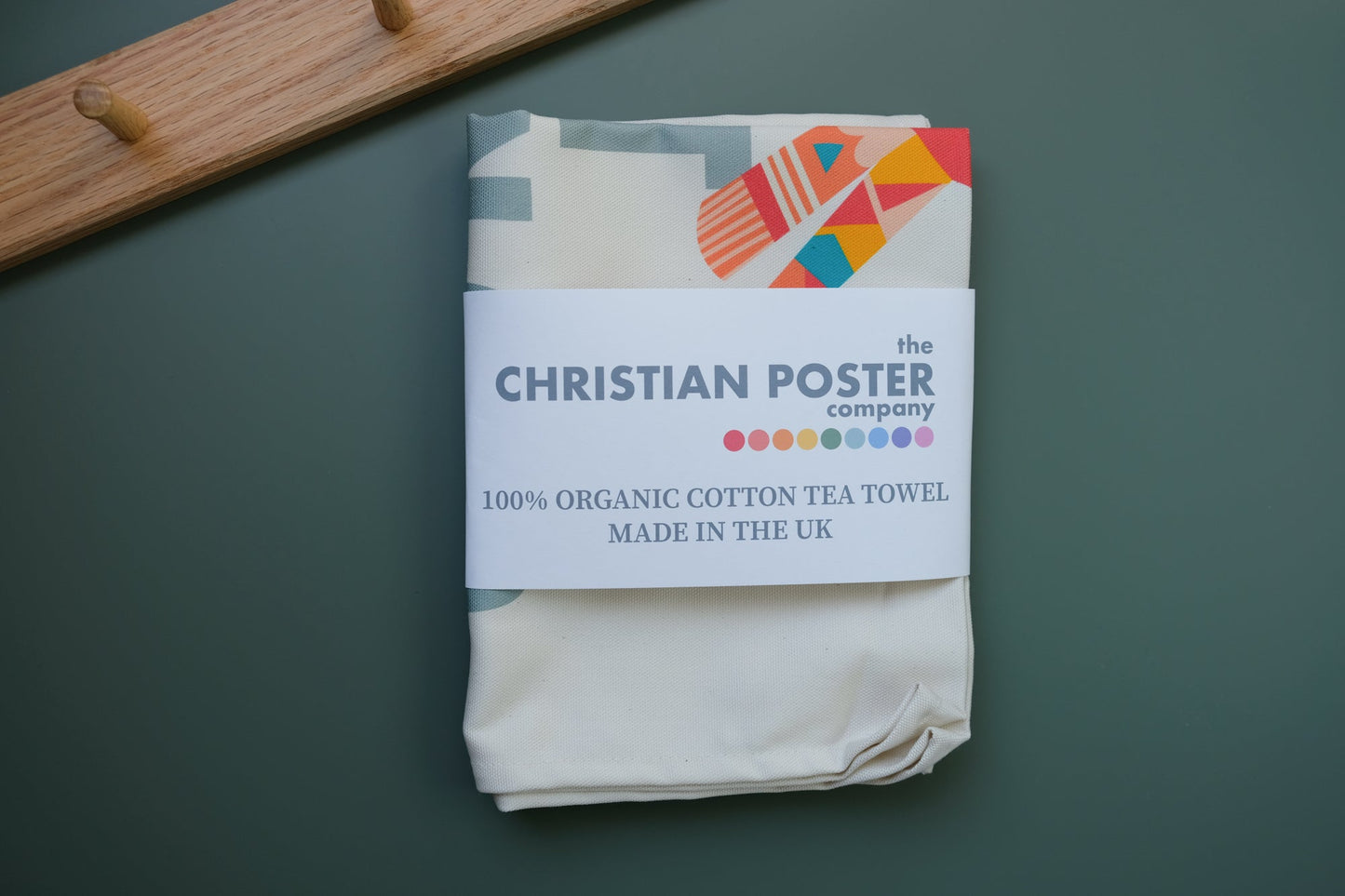 Modern Christian tea towel bird design Psalm 62:1