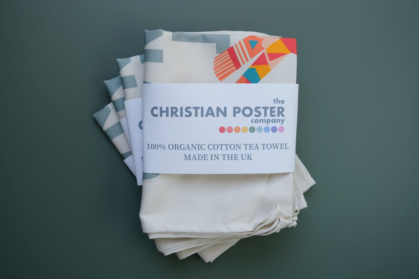 Modern Christian tea towel bird design Psalm 62:1