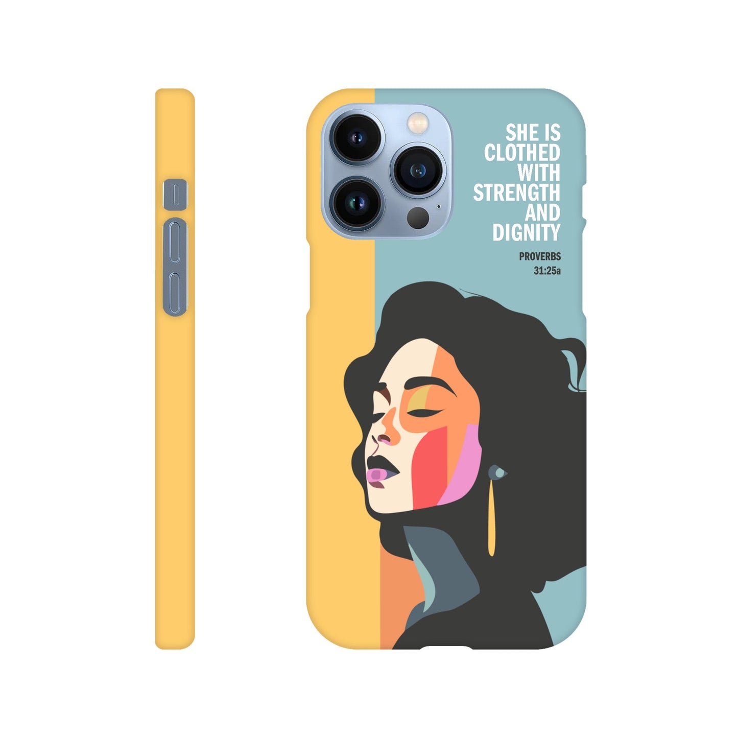 Proverbs 31 phone case. She is clothed with strength and dignity - The Christian Poster Company