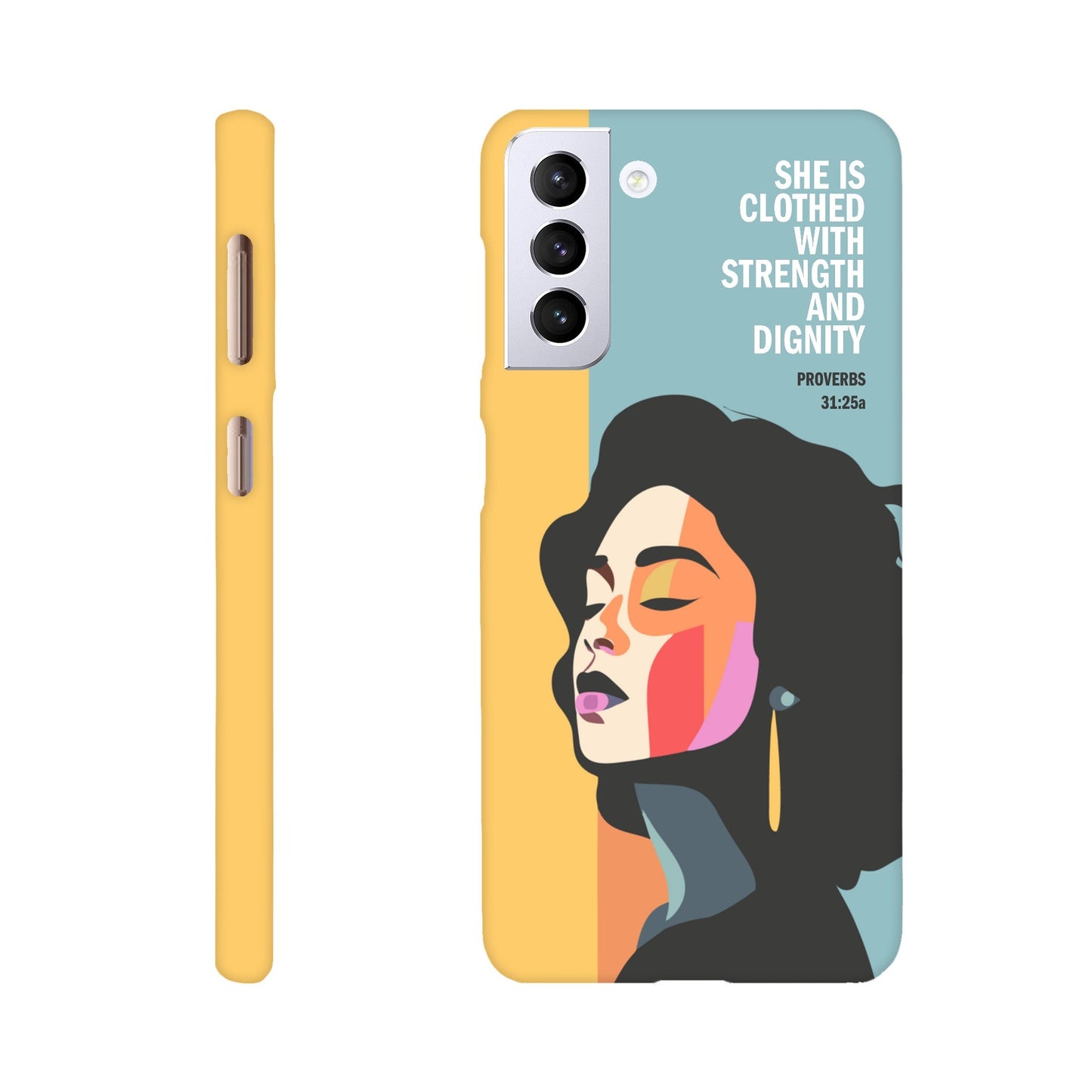 Proverbs 31 phone case. She is clothed with strength and dignity - The Christian Poster Company