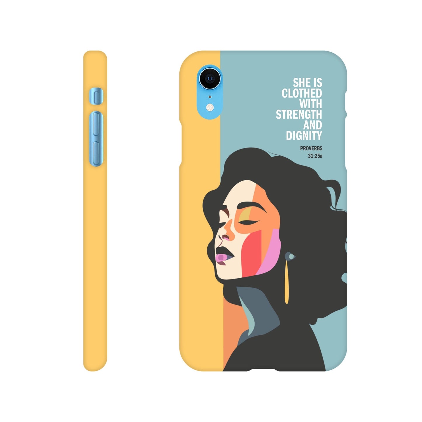 Proverbs 31 phone case. She is clothed with strength and dignity - The Christian Poster Company