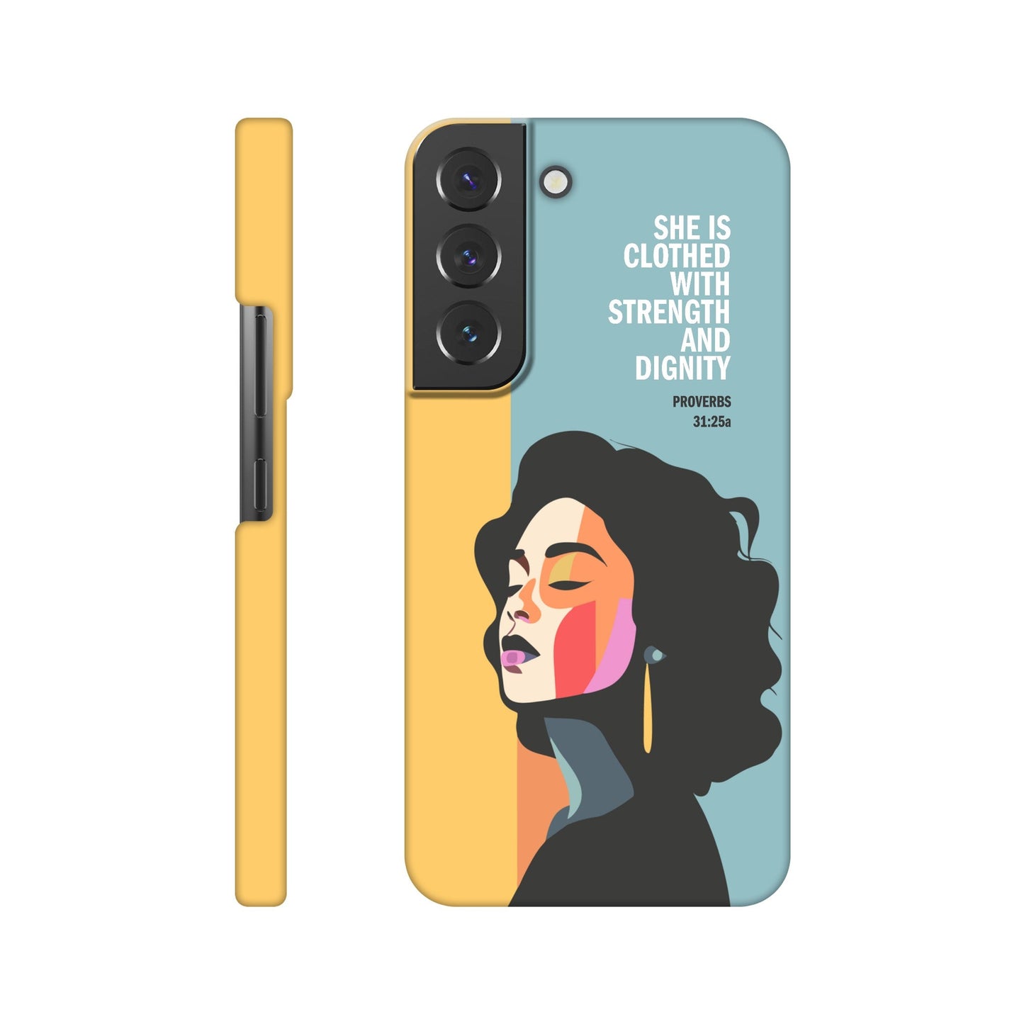 Proverbs 31 phone case. She is clothed with strength and dignity - The Christian Poster Company