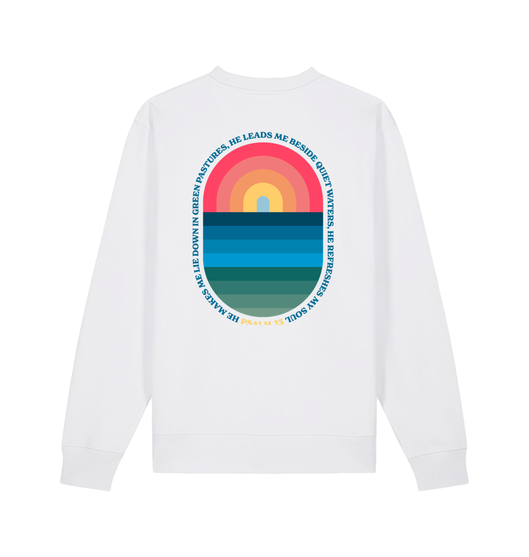 Psalm 23 back printed sweater. Unisex - The Christian Poster Company