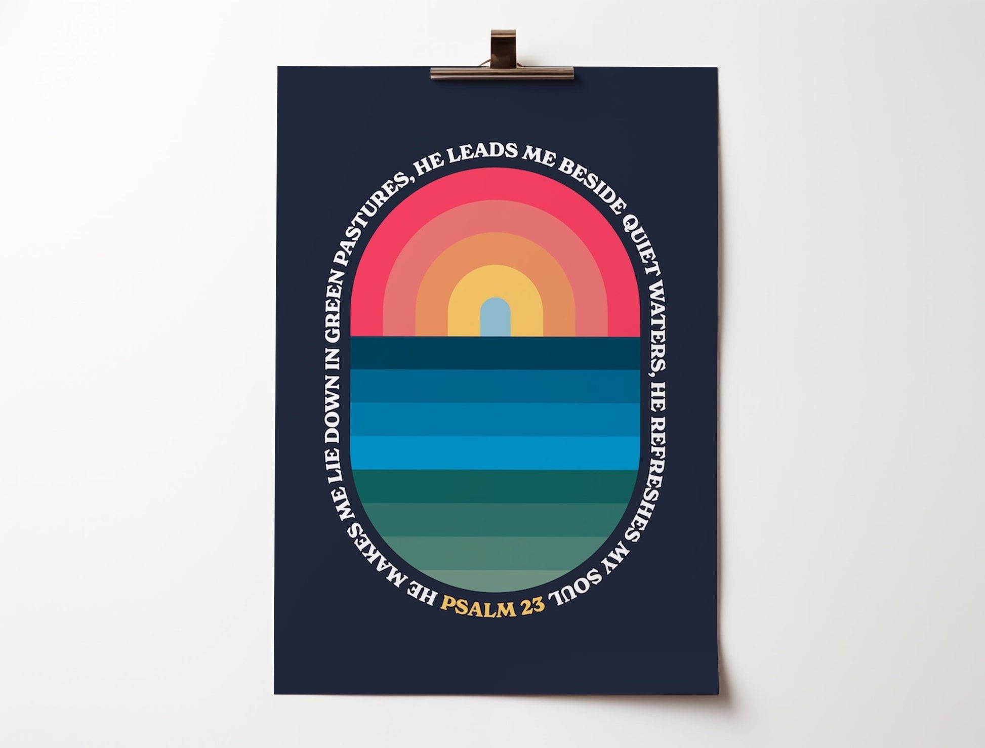 Psalm 23 poster. He refreshes my soul. - The Christian Poster Company