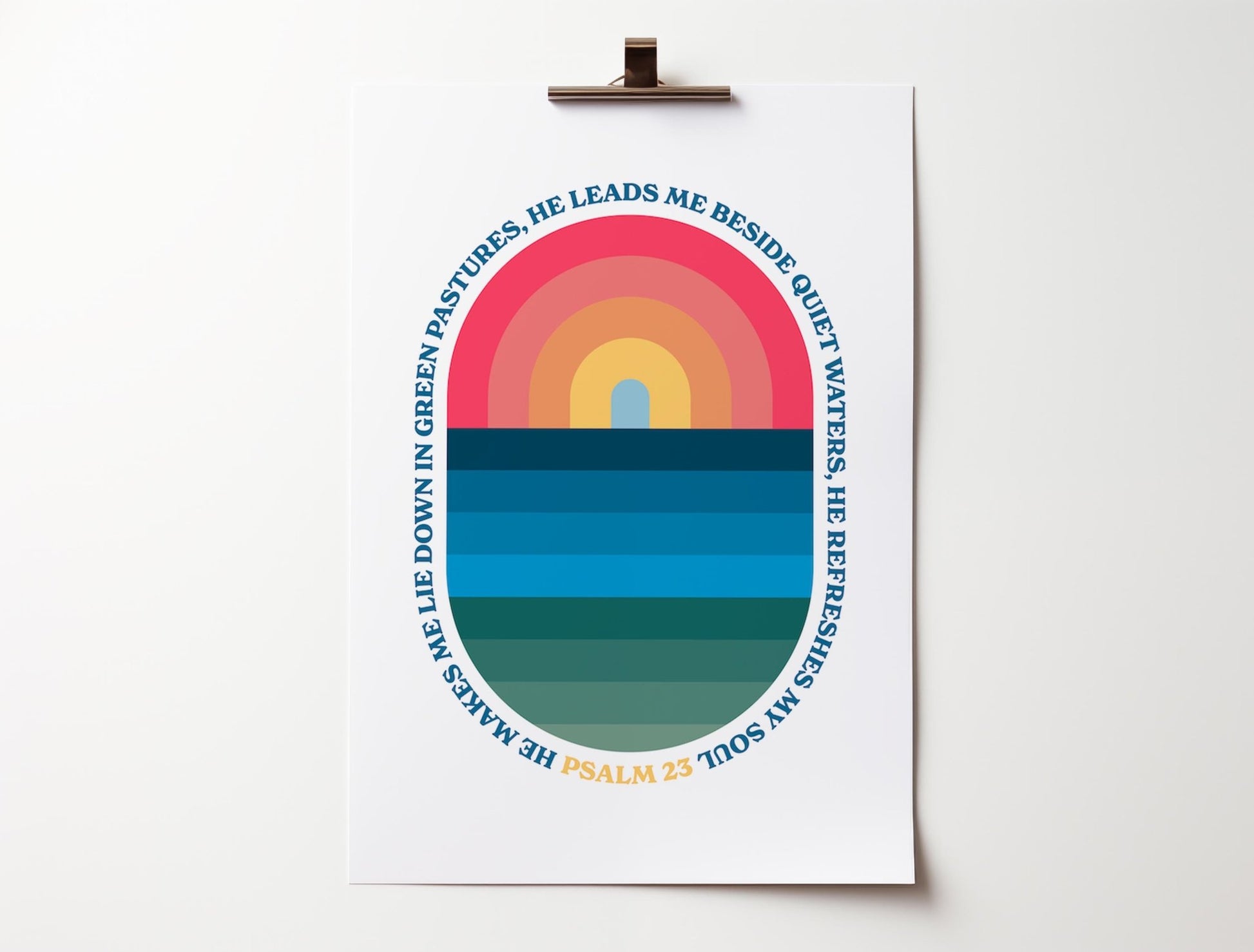 Psalm 23 poster. He refreshes my soul. - The Christian Poster Company