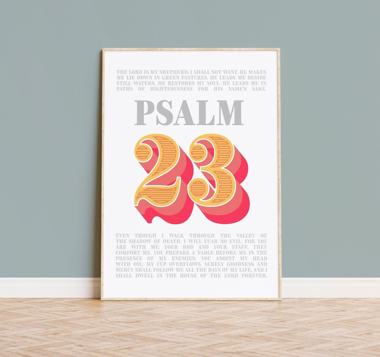 Psalm 23 poster, The lord is my shepherd print. - The Christian Poster Company
