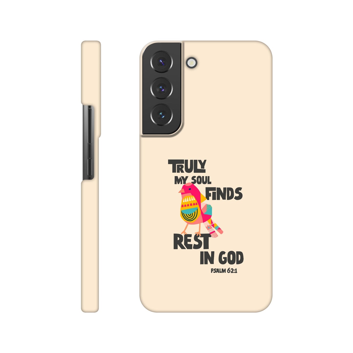 Psalm 62:1 phone case. Truly my soul finds rest in God - The Christian Poster Company