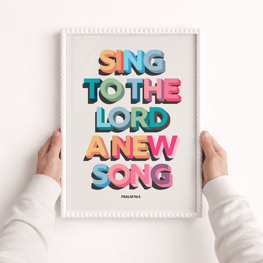 Sing to the lord a new song A3 framed poster - The Christian Poster Company