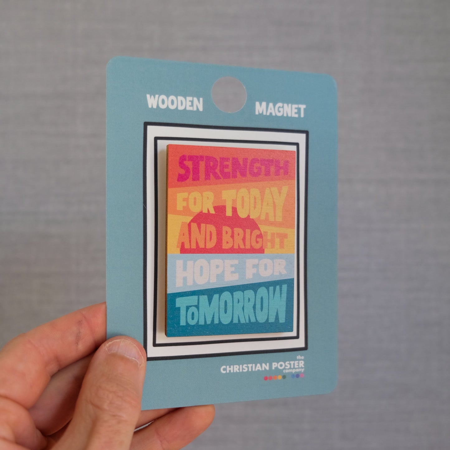 Modern sunset Christian magnet Great Is Thy Faithfulness, perfect for gifts.