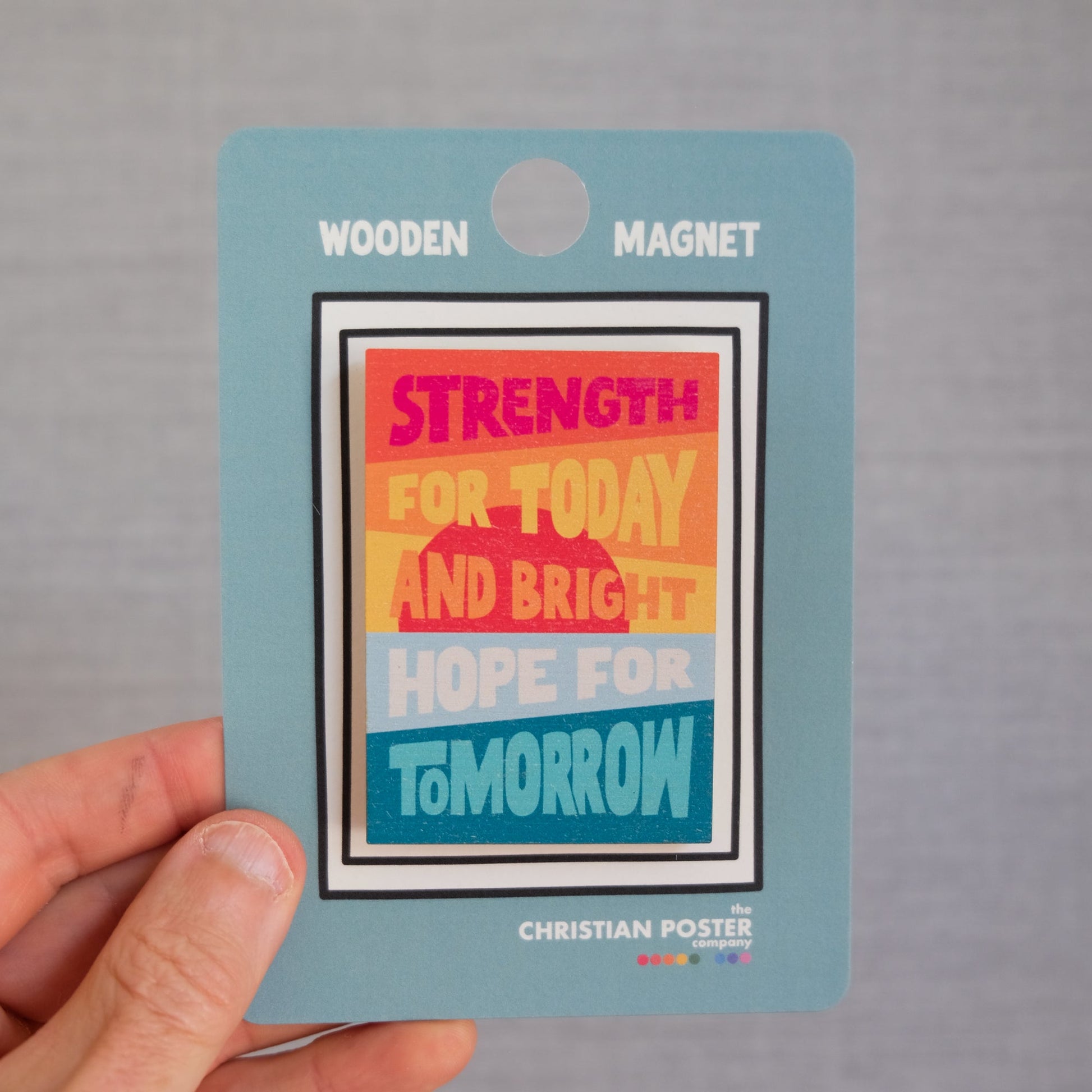 Modern sunset Christian magnet Great Is Thy Faithfulness, perfect for gifts.