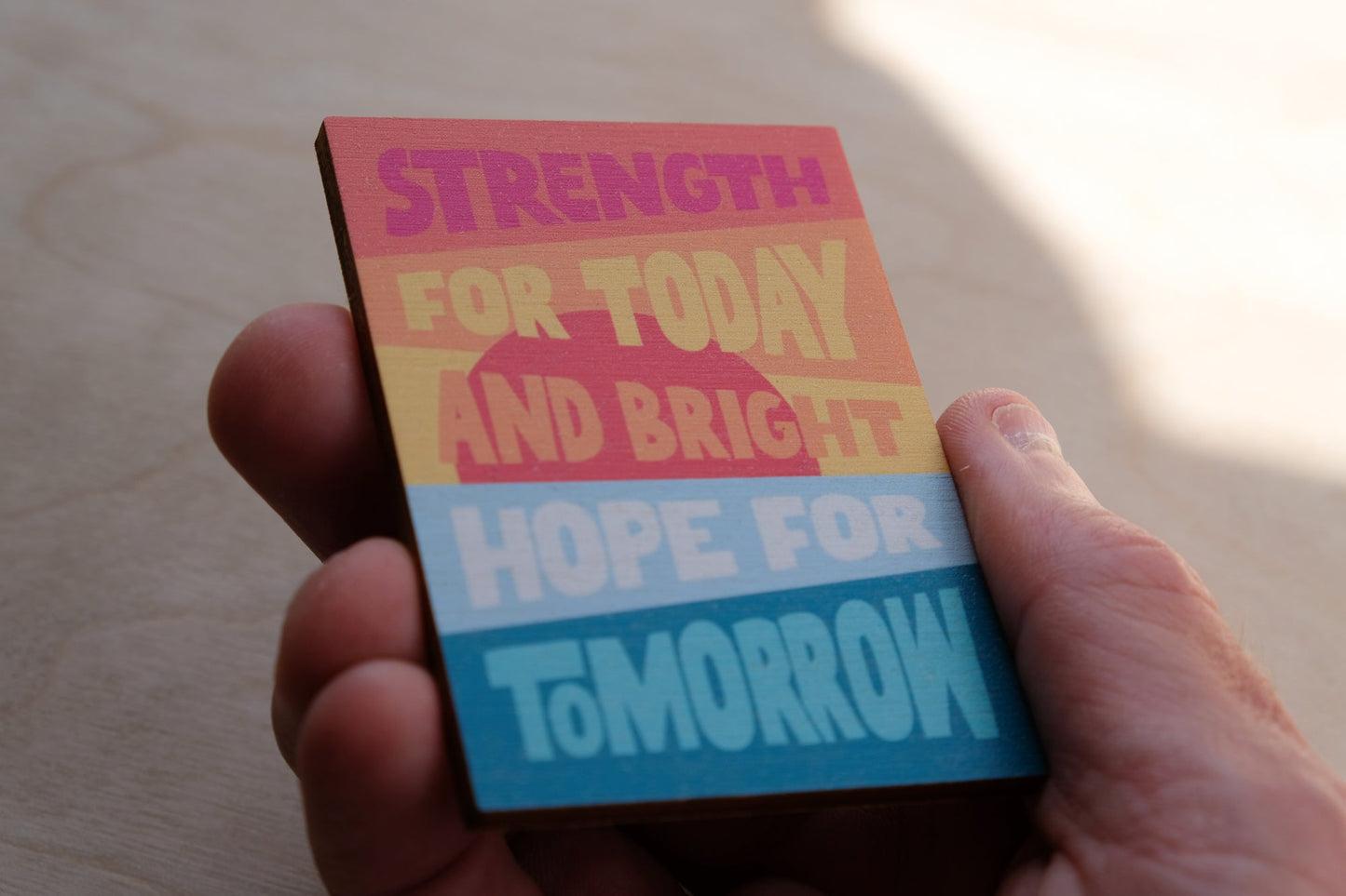 Modern sunset Christian magnet Great Is Thy Faithfulness, perfect for gifts.
